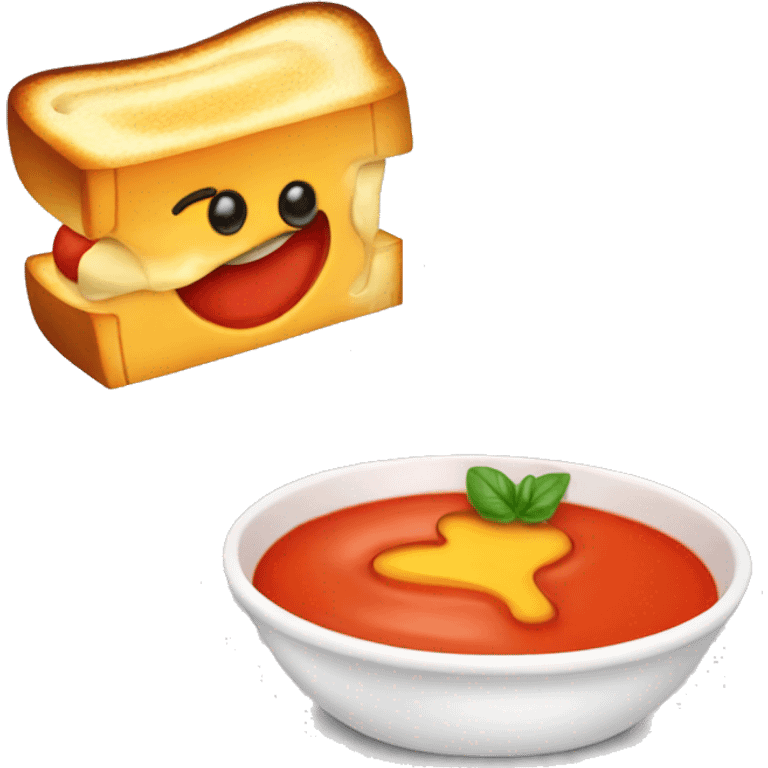 Tomato soup and grilled cheese emoji