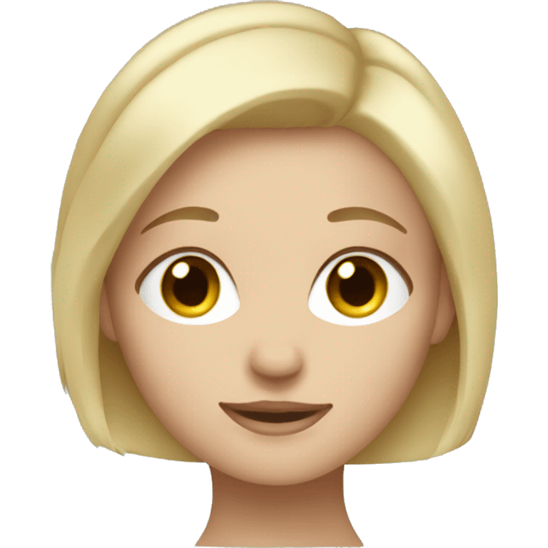 Blonde girl with short hair and blue eyes emoji