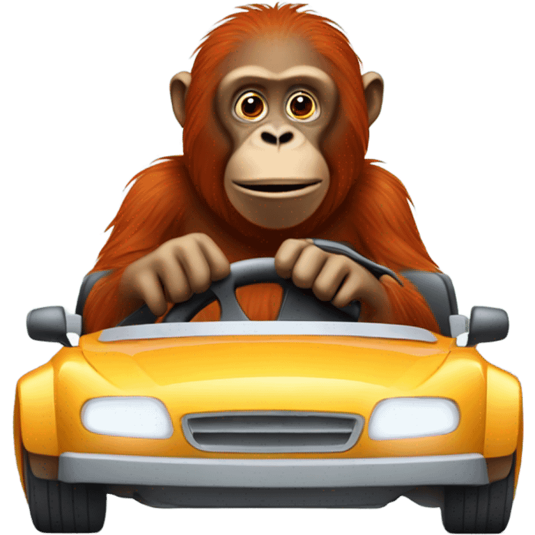 Orangutan driving a car  emoji