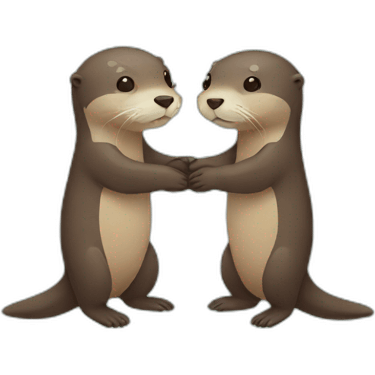 Otters holding hands emoji