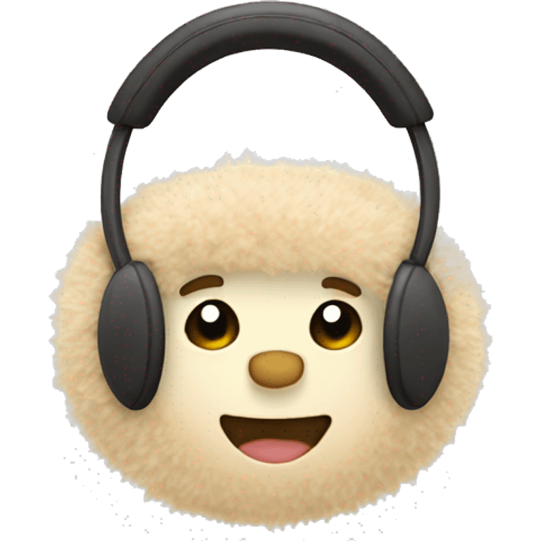 beige fuzzy earmuffs emoji