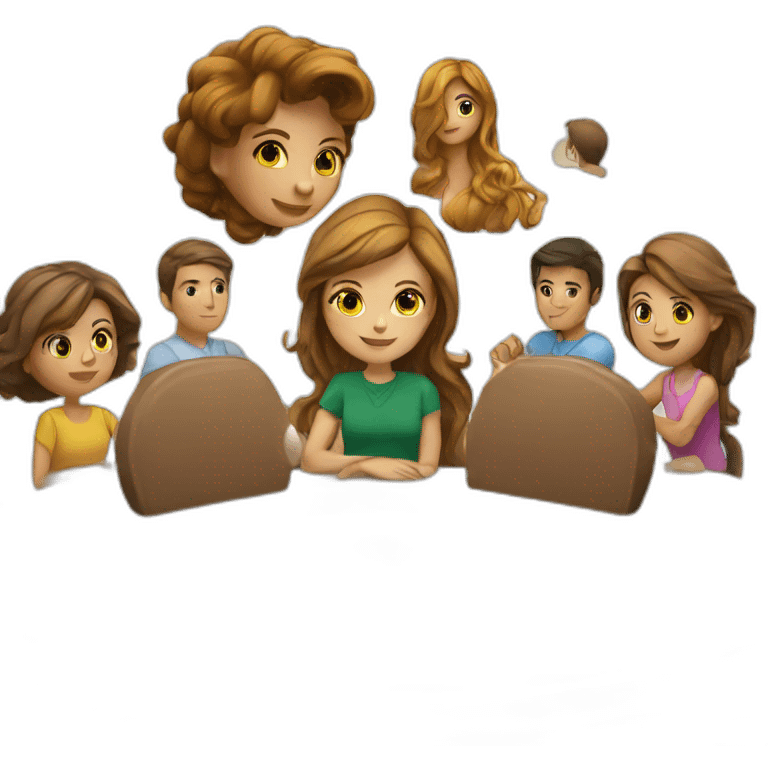 A round table with a girl on the sife emoji