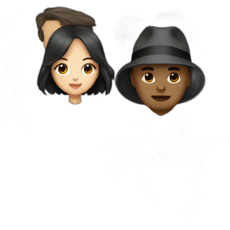 korean girl bonnie and brown guy clyde emoji