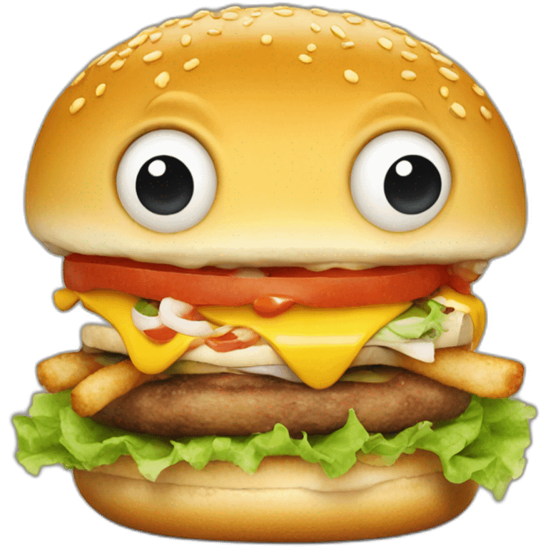 Squid eating a burger emoji