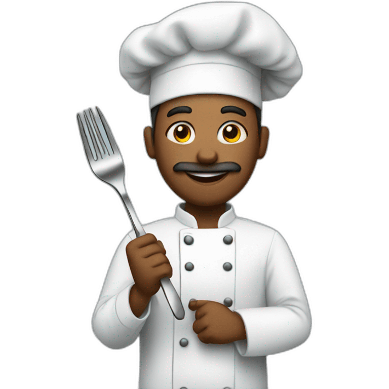 chef holding fork emoji