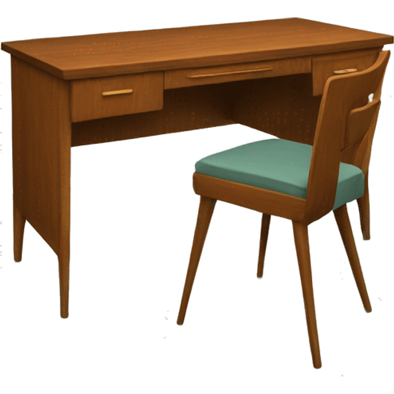 Wood mid century simple desk emoji