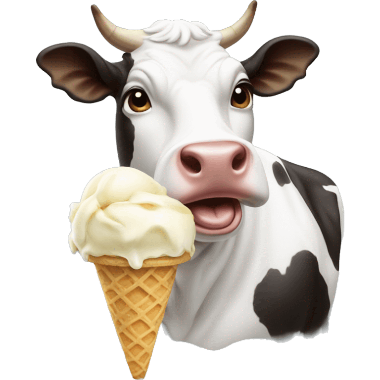 cow eat ice-cream emoji