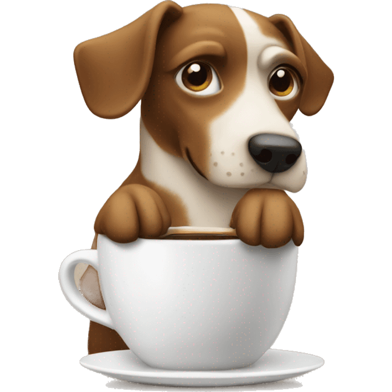 Dog with coffee emoji