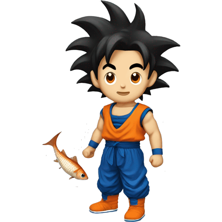 Goku mixed with a fish emoji