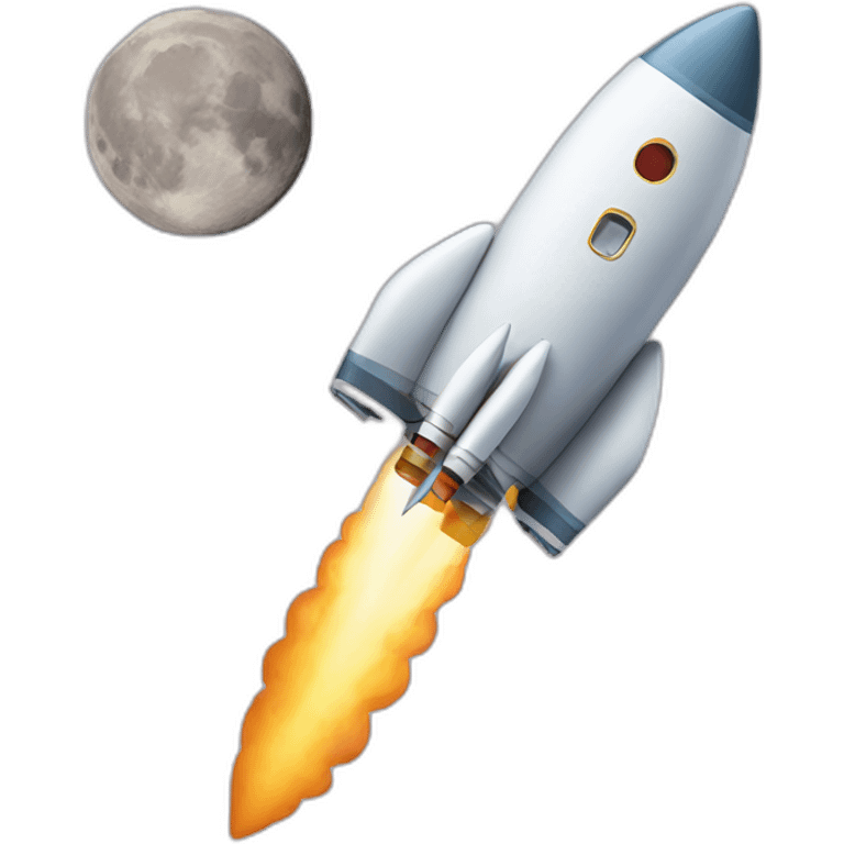 rocket flying to moon emoji