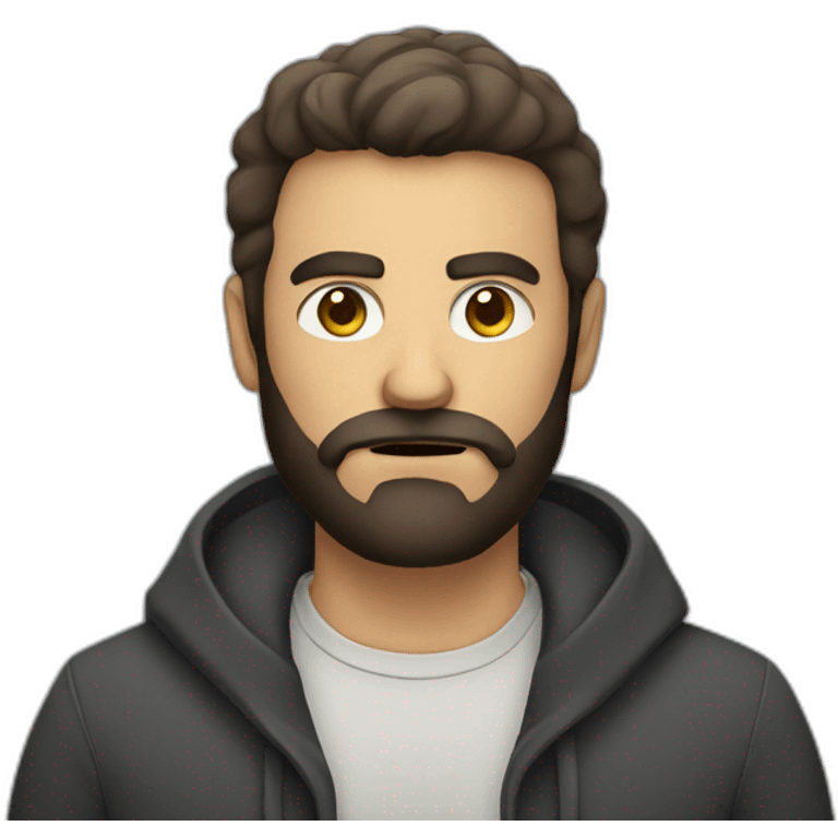 serious bearded man staring straight emoji