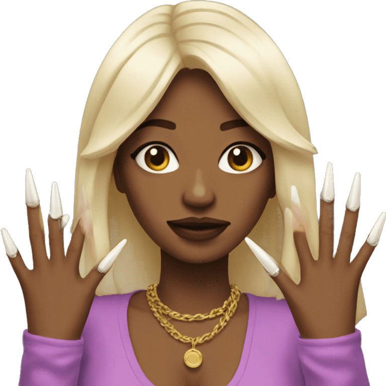 cool person with long nails emoji