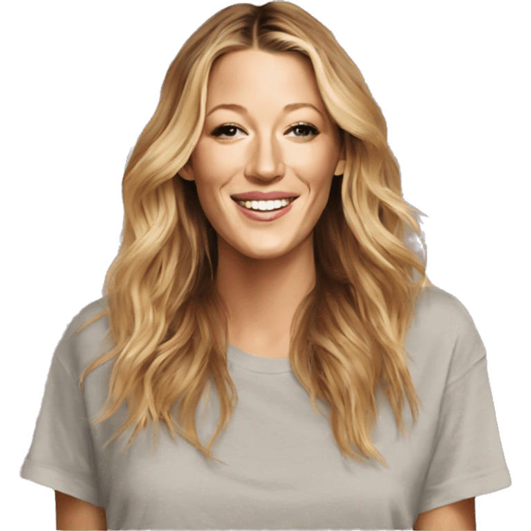 blake lively wearing tee emoji