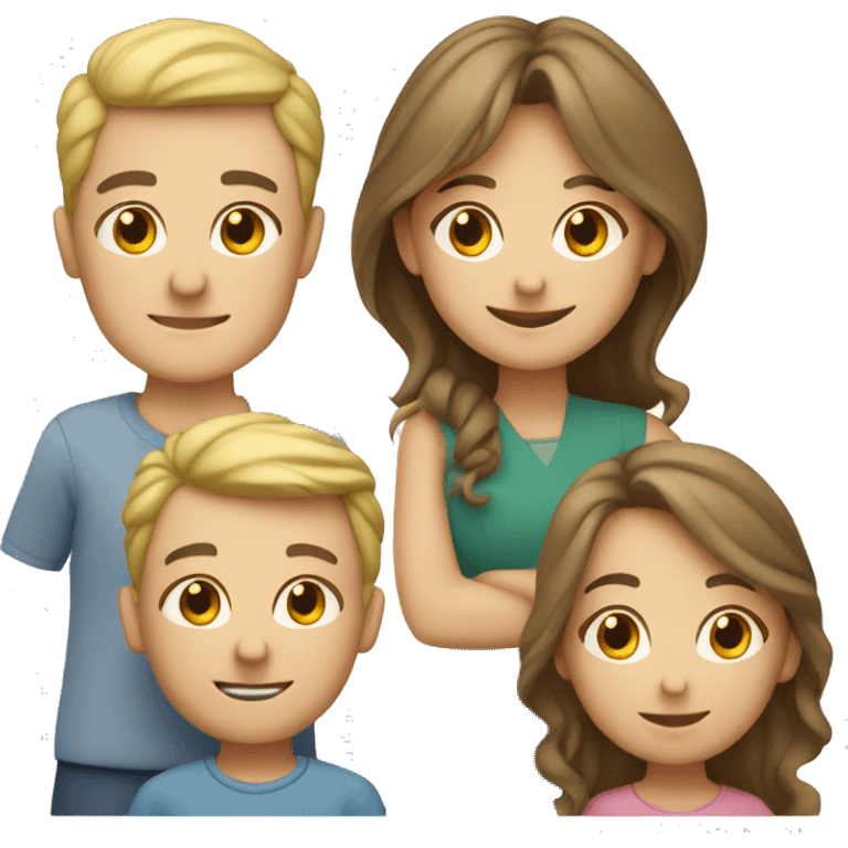 caucasian family of 4 emoji