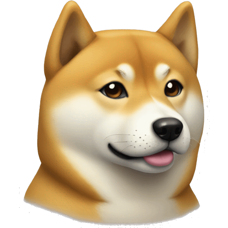 full-face portrait of shiba in hoodi. emoji