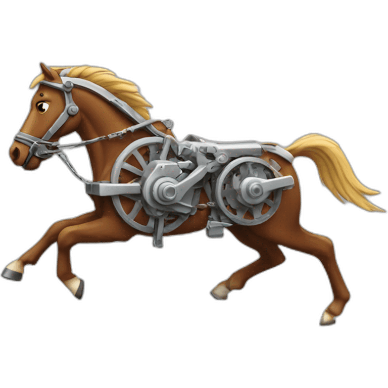 Mechanical running horse emoji