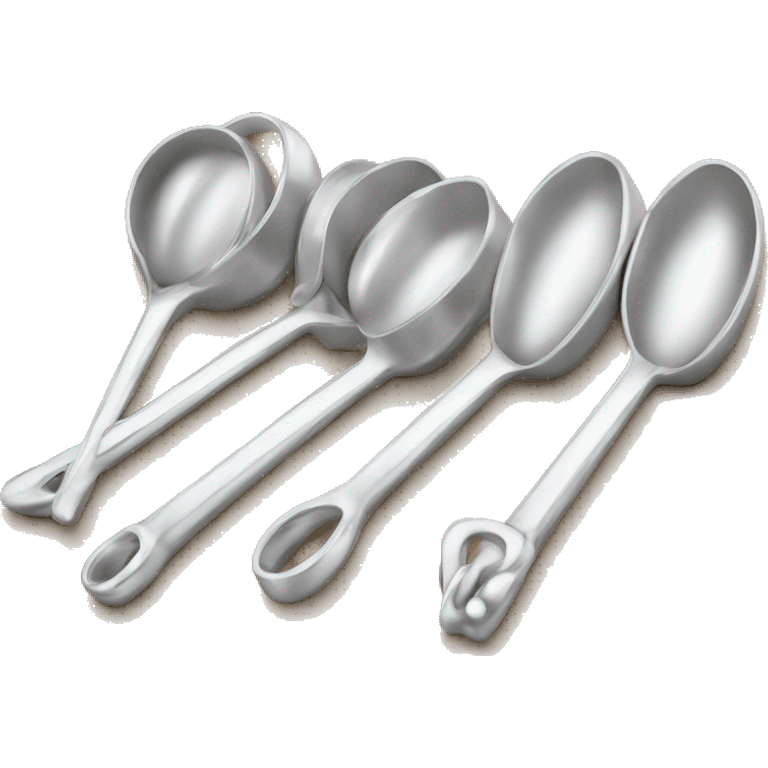 Realistic silver measuring spoons emoji