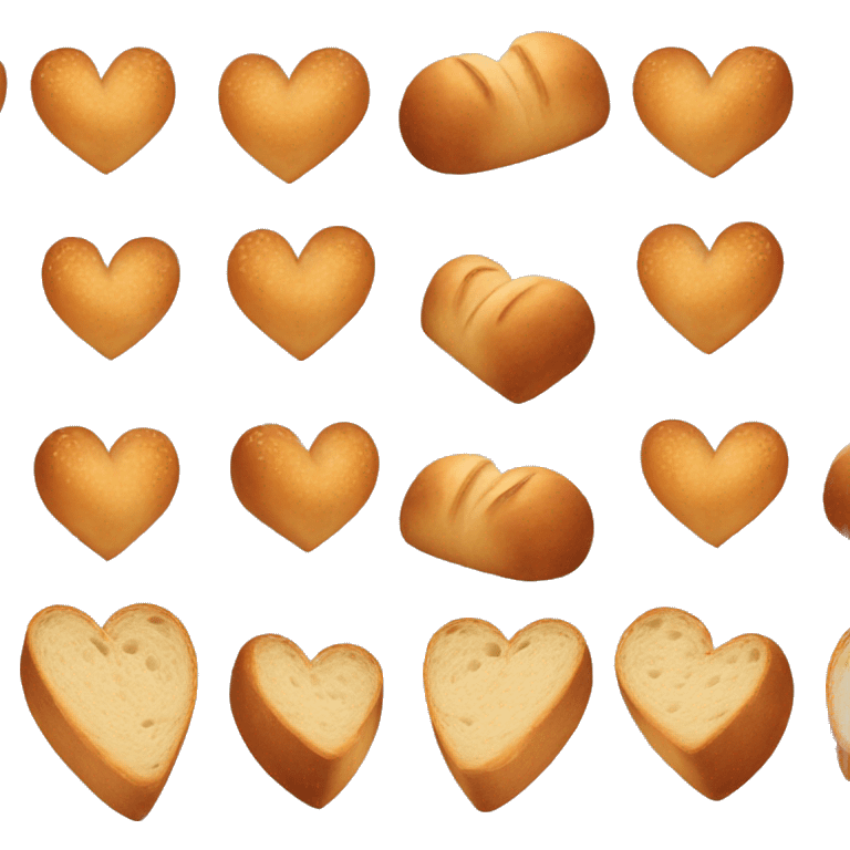 Bread loaf heart emoji