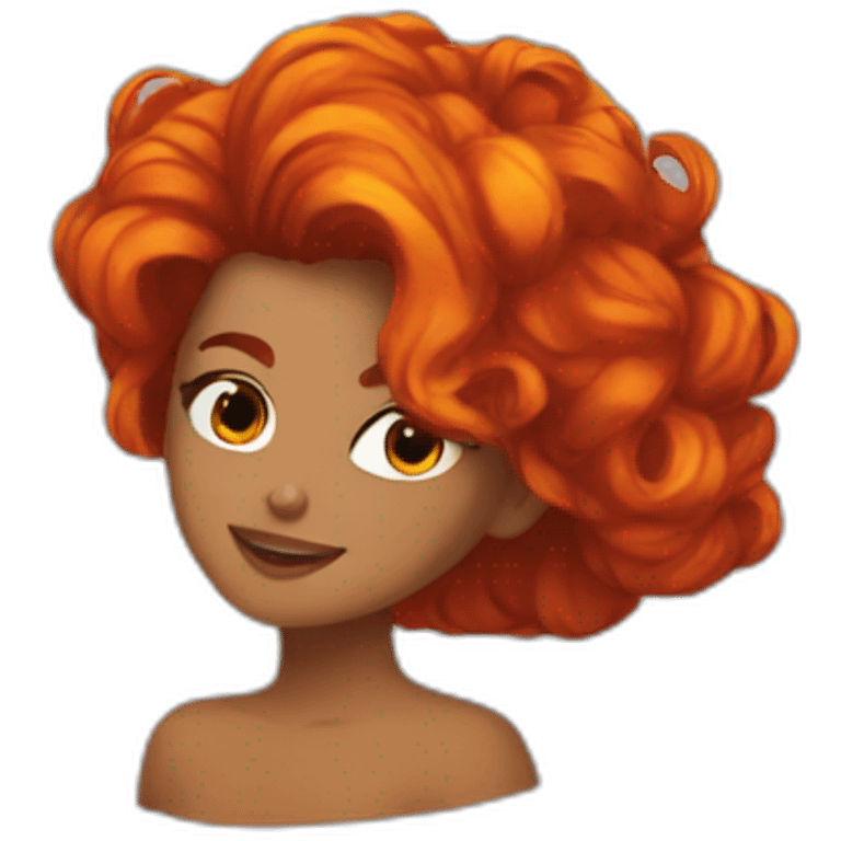 Hot girl with fire hair emoji