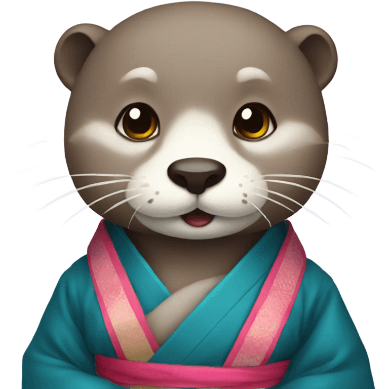 a otter face wearing traditional korean hanbok emoji