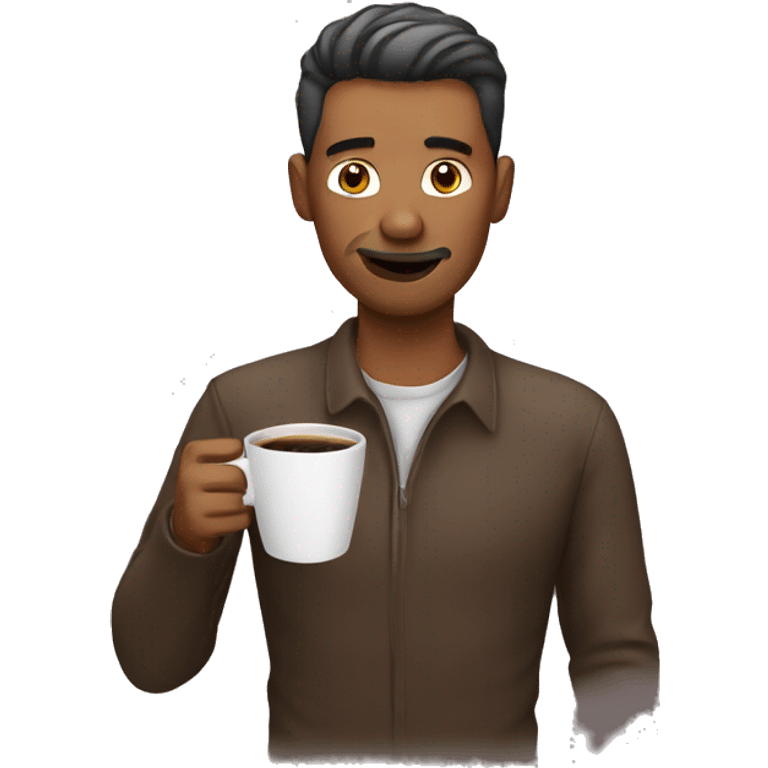 Man drinks coffee emoji