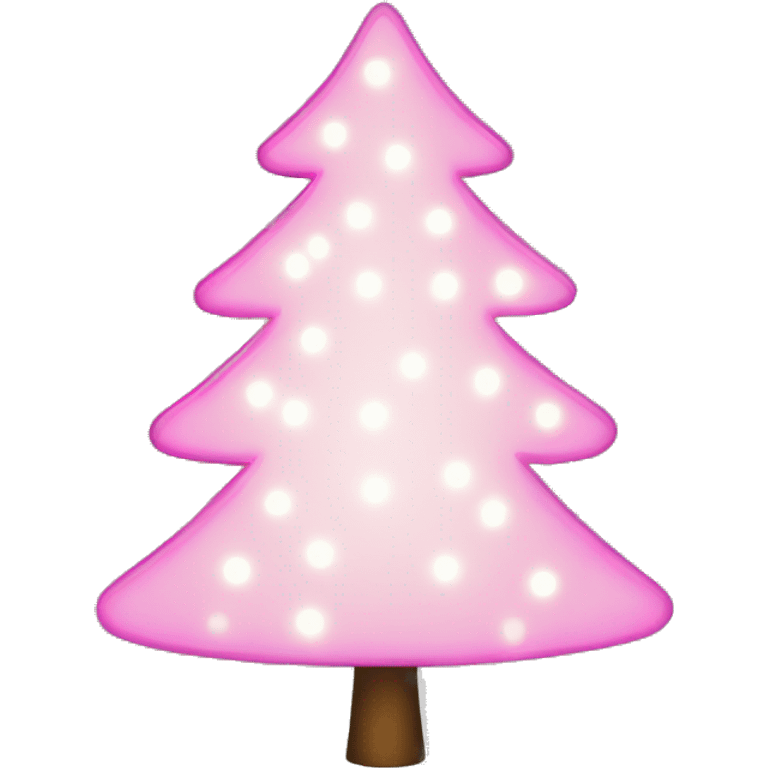 A christmas tree with pink and white light emoji