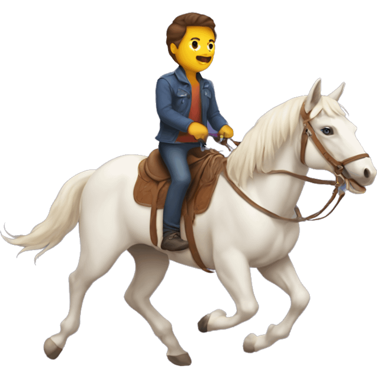 Dude riding a cat like a horse emoji