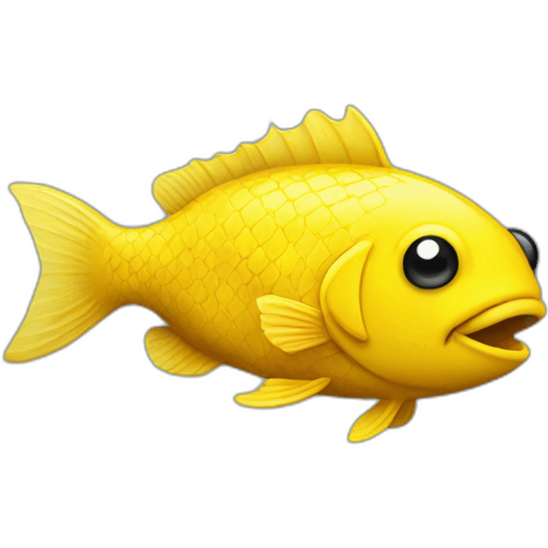 A yellow fish with a smoking walking emoji