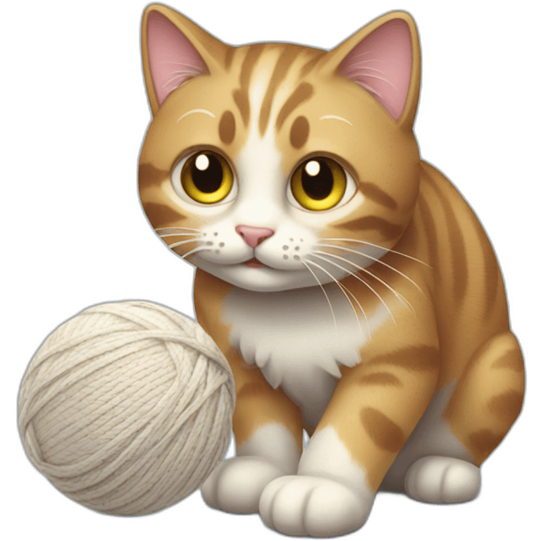 Cat playing with woolen ball emoji