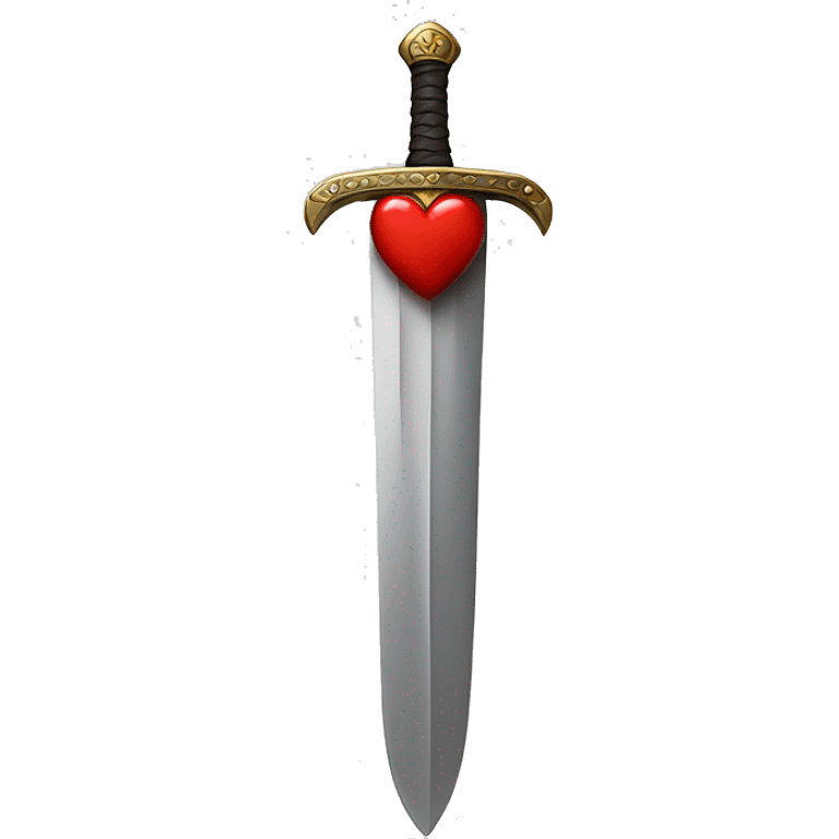 medieval sword with heart emoji