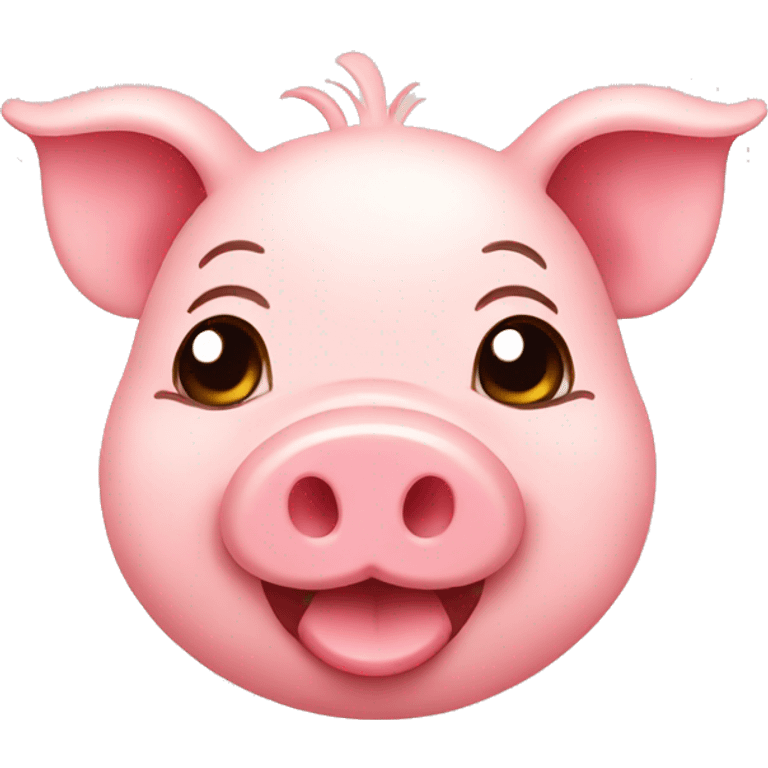 cute smiling pig with hearts emoji