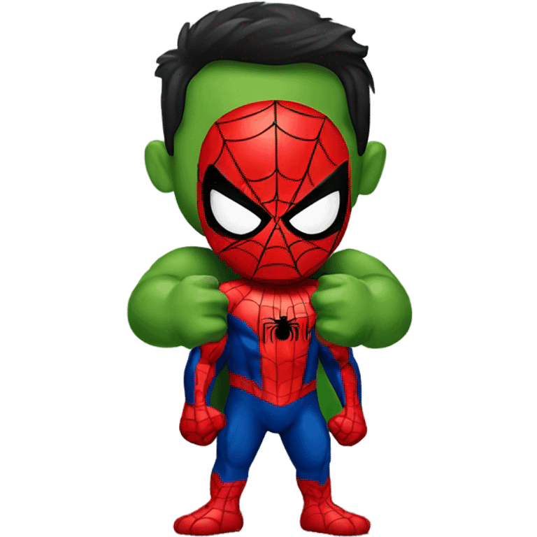 Spiderman holding hulk emoji