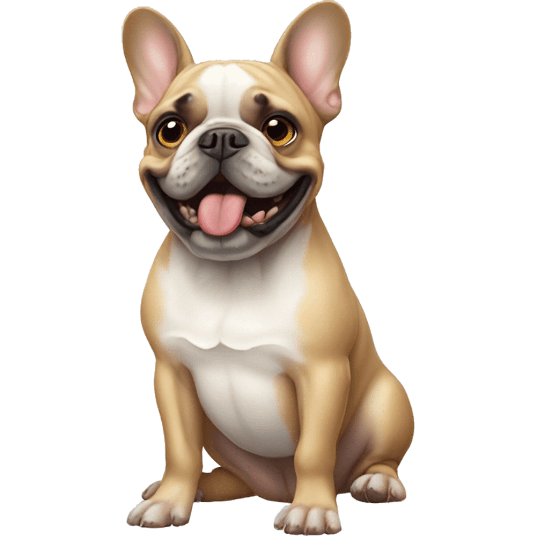 Funny french bulldog emoji