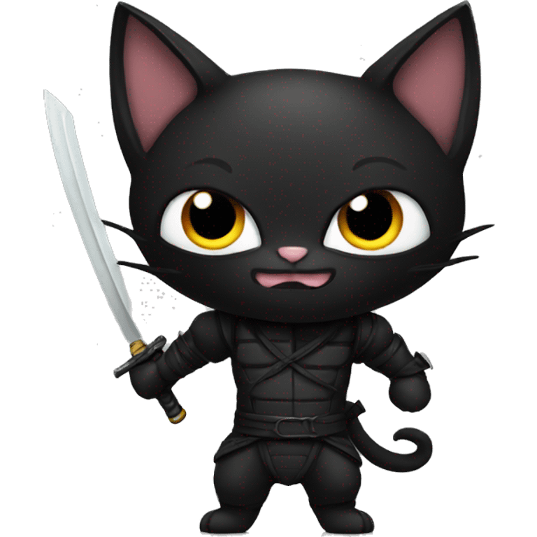 Black ninja-bat-cat emoji