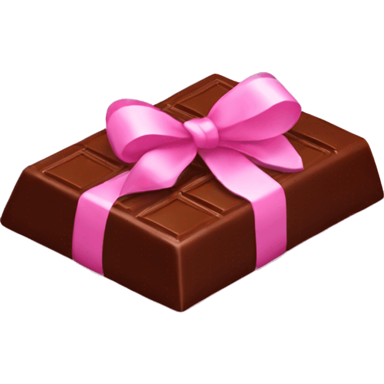 Pink chocolate bar with ribbon  emoji