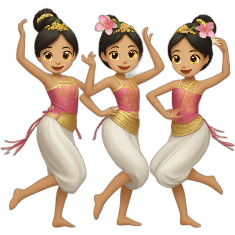 Petite filles danseuses de Bali danse  emoji