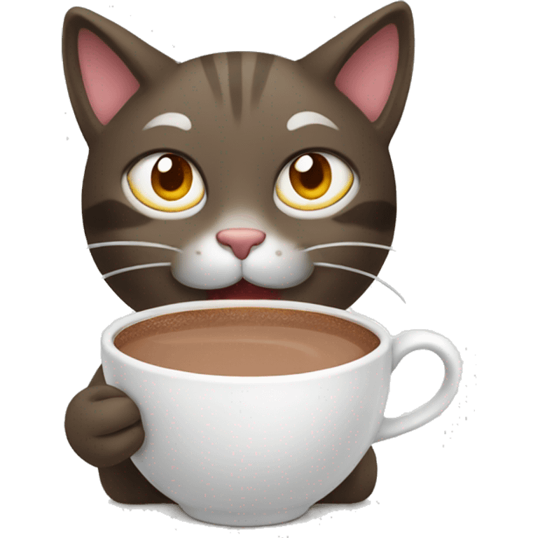 cat drinking hot chocolate emoji