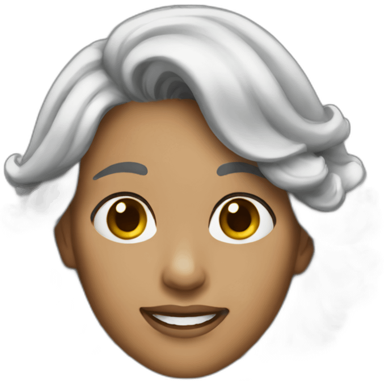 gray hair youn lady emoji