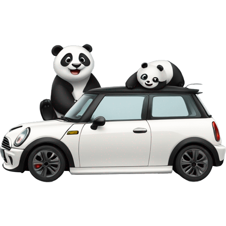 Panda and Mini Cooper  emoji