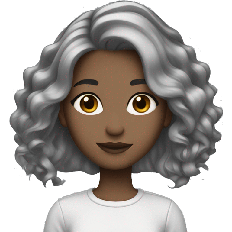 whit girl with a gray balayage emoji