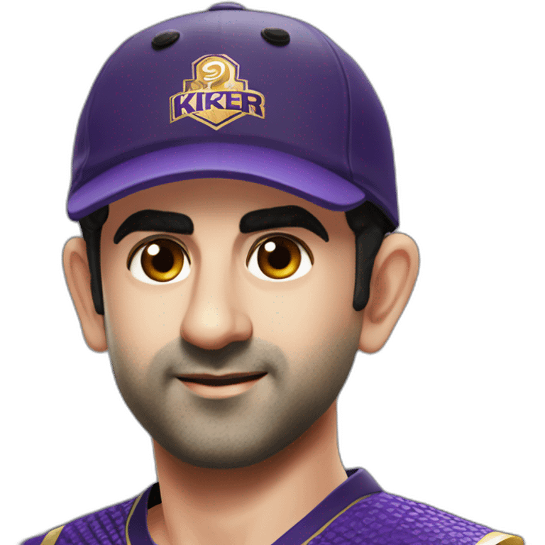 Gautam Gambhir in KKR Jersey  emoji