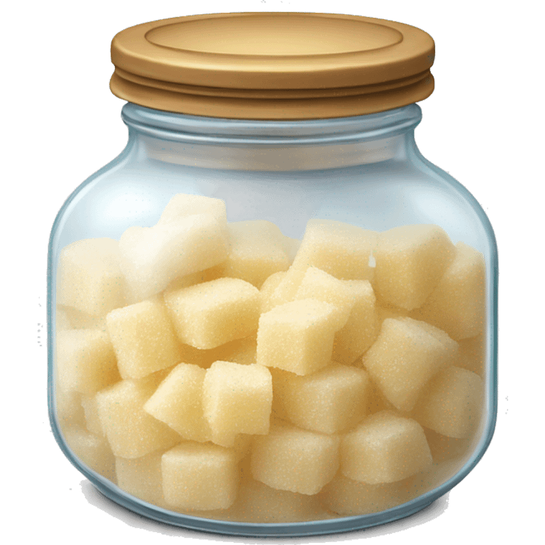 Realistic clear locking lid glass jar of granulated sugar emoji