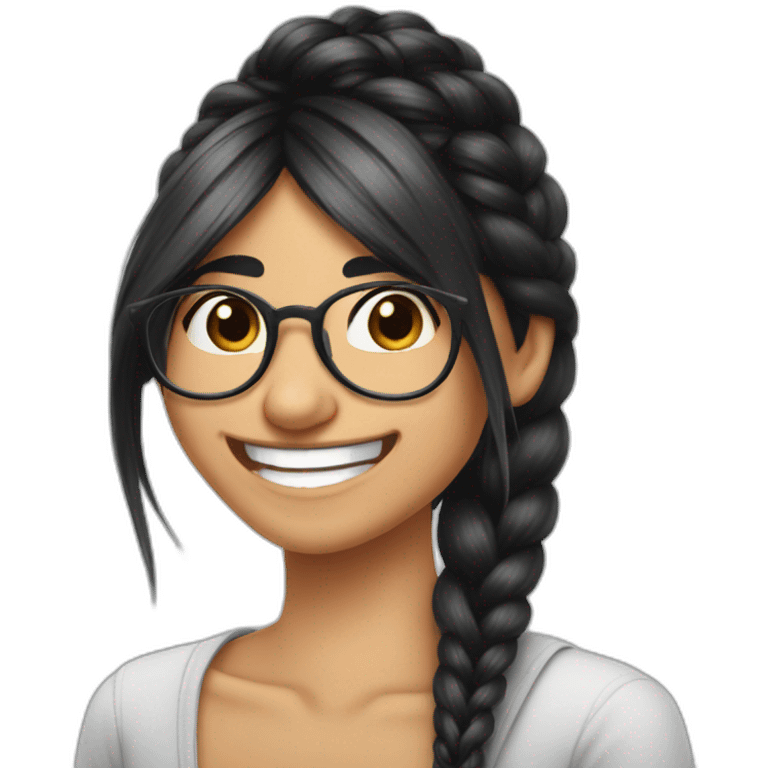 Mia Khalifa braid laughing out loud face emoji