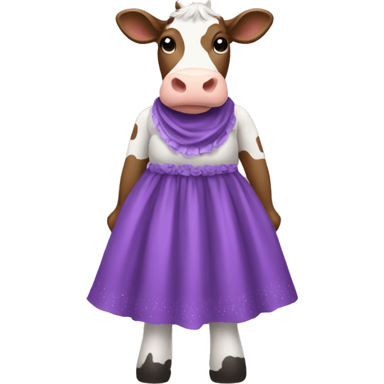 Cow with dress purple  emoji