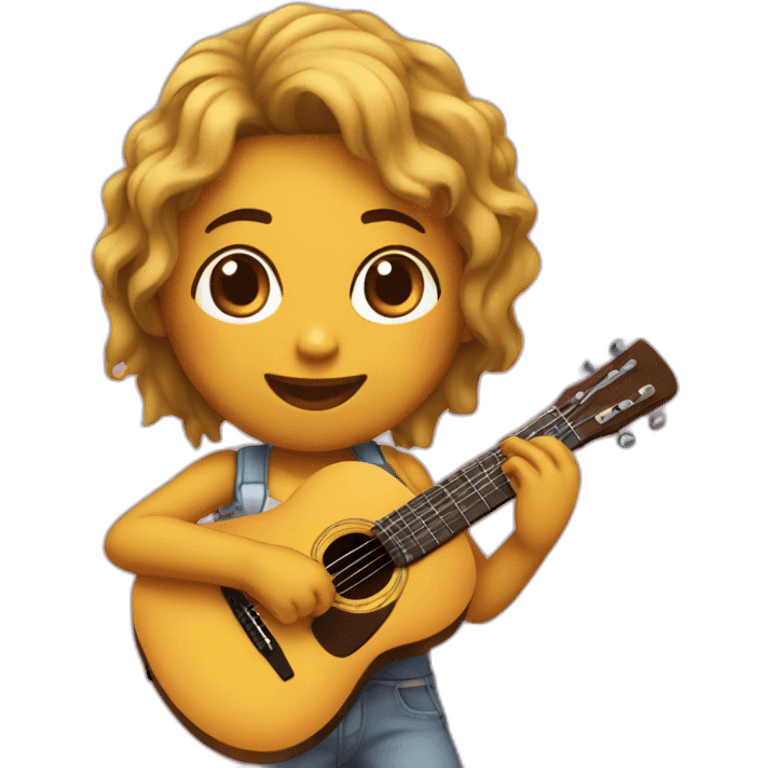 Chica pelo tocando cavaquinho emoji