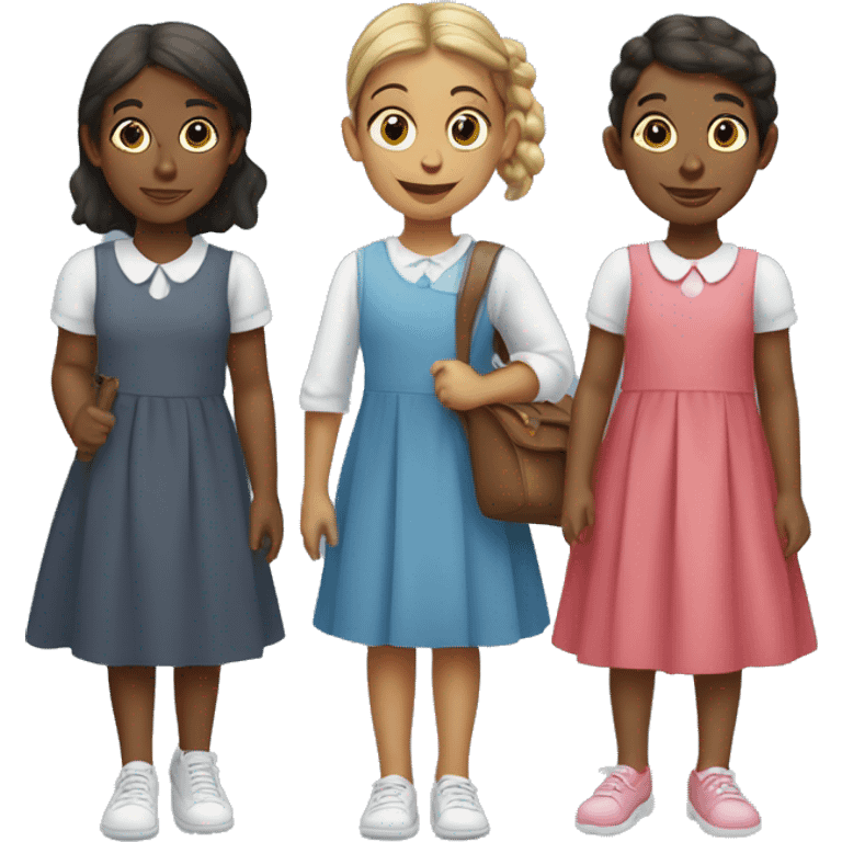 A trio of girls going to church emoji