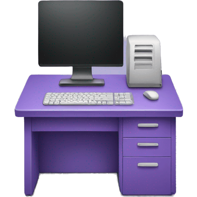 Purple desk with computer  emoji