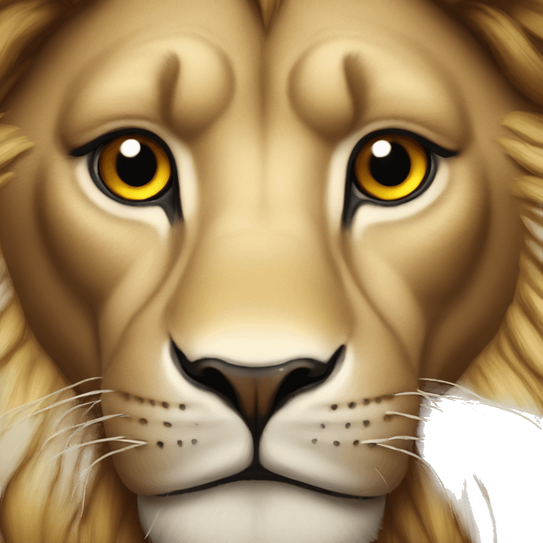 Lion avec yeux rouge emoji