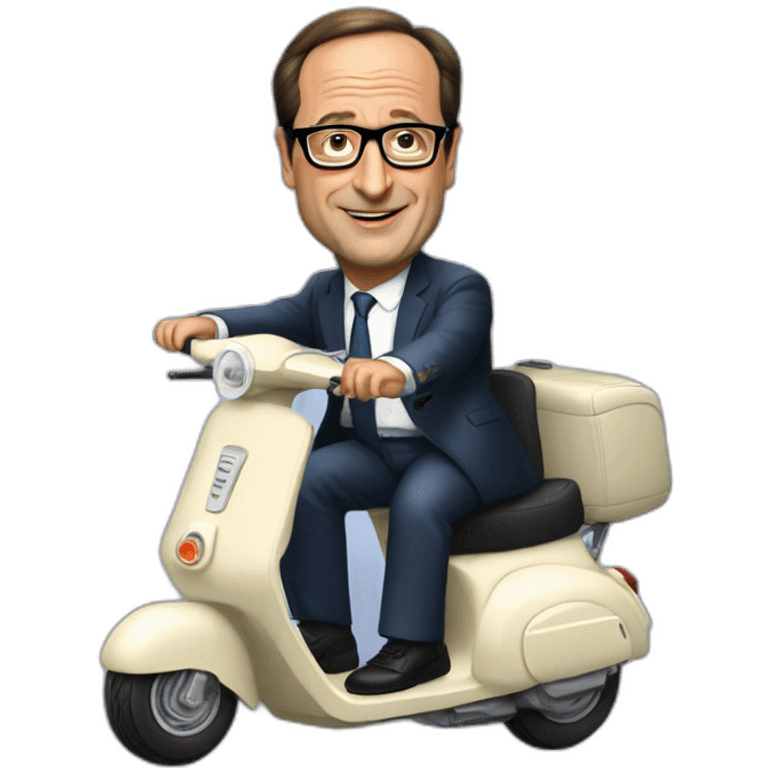 François Hollande sur un scooter emoji