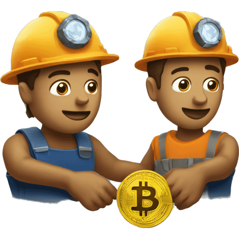 Miners hold Bitcoin emoji